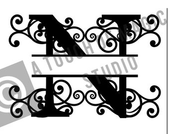 Digital Monogram ~ Letter N Only ~  SVG file