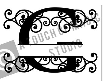 Digital Monogram ~ Letter F Only ~  SVG file