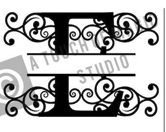 Digital Monogram ~ Letter E Only ~  SVG file