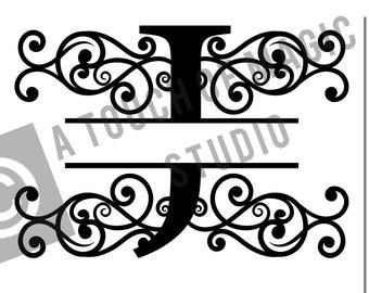 Digital Monogram ~ Letter J Only ~  SVG file