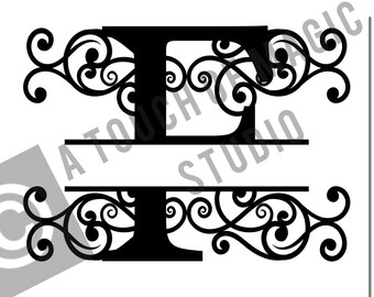 Digital Monogram ~ Letter F Only ~  SVG file