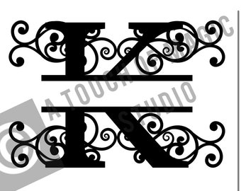 Digital Monogram ~ Letter K Only ~  SVG file