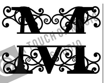 Digital Monogram ~ Letter M Only ~  SVG file