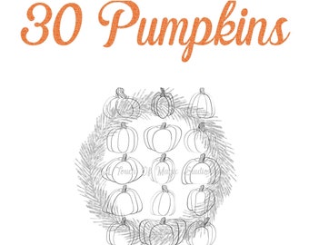 30 Pumpkins SVG Bundle, Laser Read, Digital Files, Hand Drawn