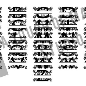 Monograma Scroll Alfabeto completo SVG, archivo AI