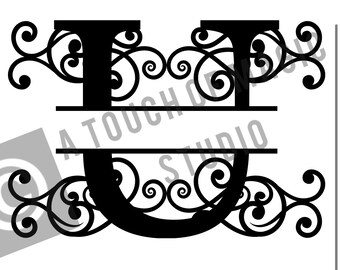Digital Monogram ~ Letter U Only ~  SVG file