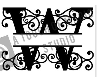 Digital Monogram ~ Letter W Only ~  SVG file