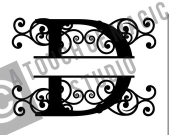 M-split Alphabet Letter SVG DXF Monogram - Etsy