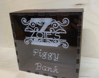 Money Box and Monogram Alphabet BUNDLE SVG, AI File -Ready for Laser or Other Machines