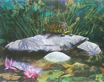 Turtle Print, Painting, Canvas, Pond Slider