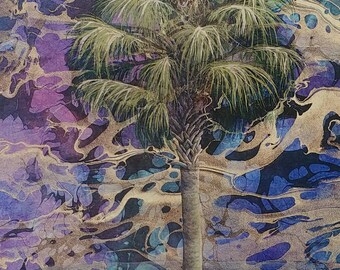 Palmetto Tree Charleston SC – Lowcountry Coastal Canvas Painting Print
