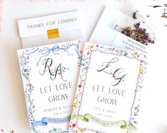 Let Love Grow- Custom Seed Wedding Favors SEALED with SEEDS INCLUDED Set of 10, Wedding Favors, Wildflower Seed Packets, Personalized Favors