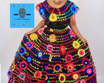 Chiapas Dress Etsy - white n black floral dress roblox
