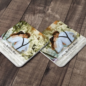 Personalized Wedding Ceramic Photo Coasters, Wedding Favors, Keepsake Coasters Set, Custom Coasters, Wedding Reception, Wedding Coasters