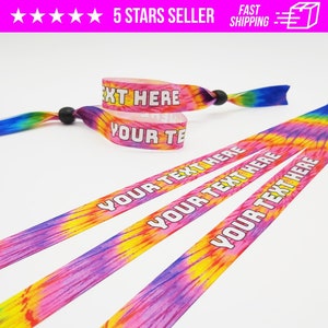 Tie Dye boho multicolor Cloth wristbands - Party wristbands - Fabric - Festival party wristbands - Customization bands