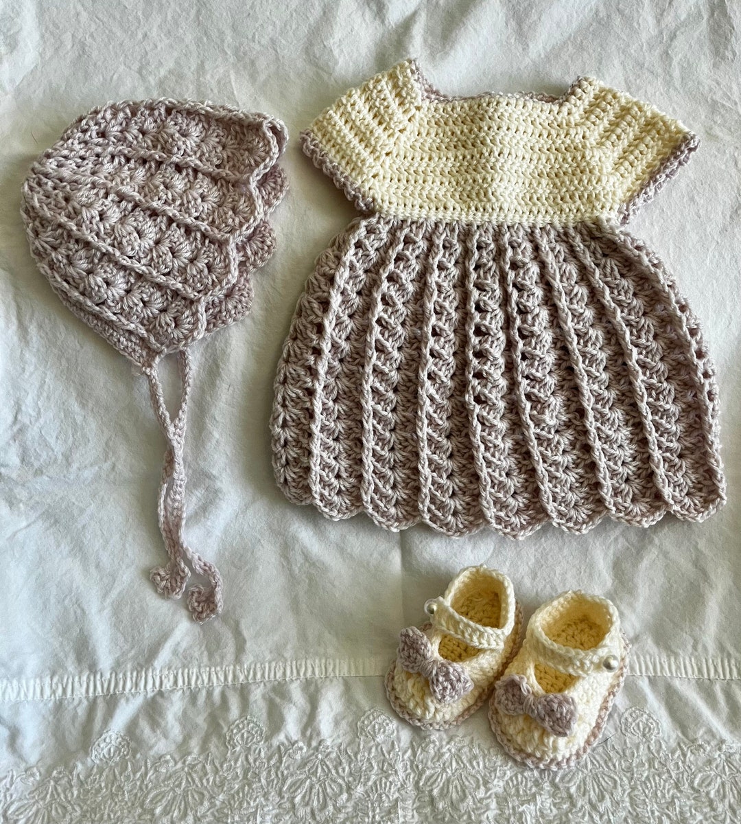Newborn Girl Dress and Set With Mary Jane Booties Etsy