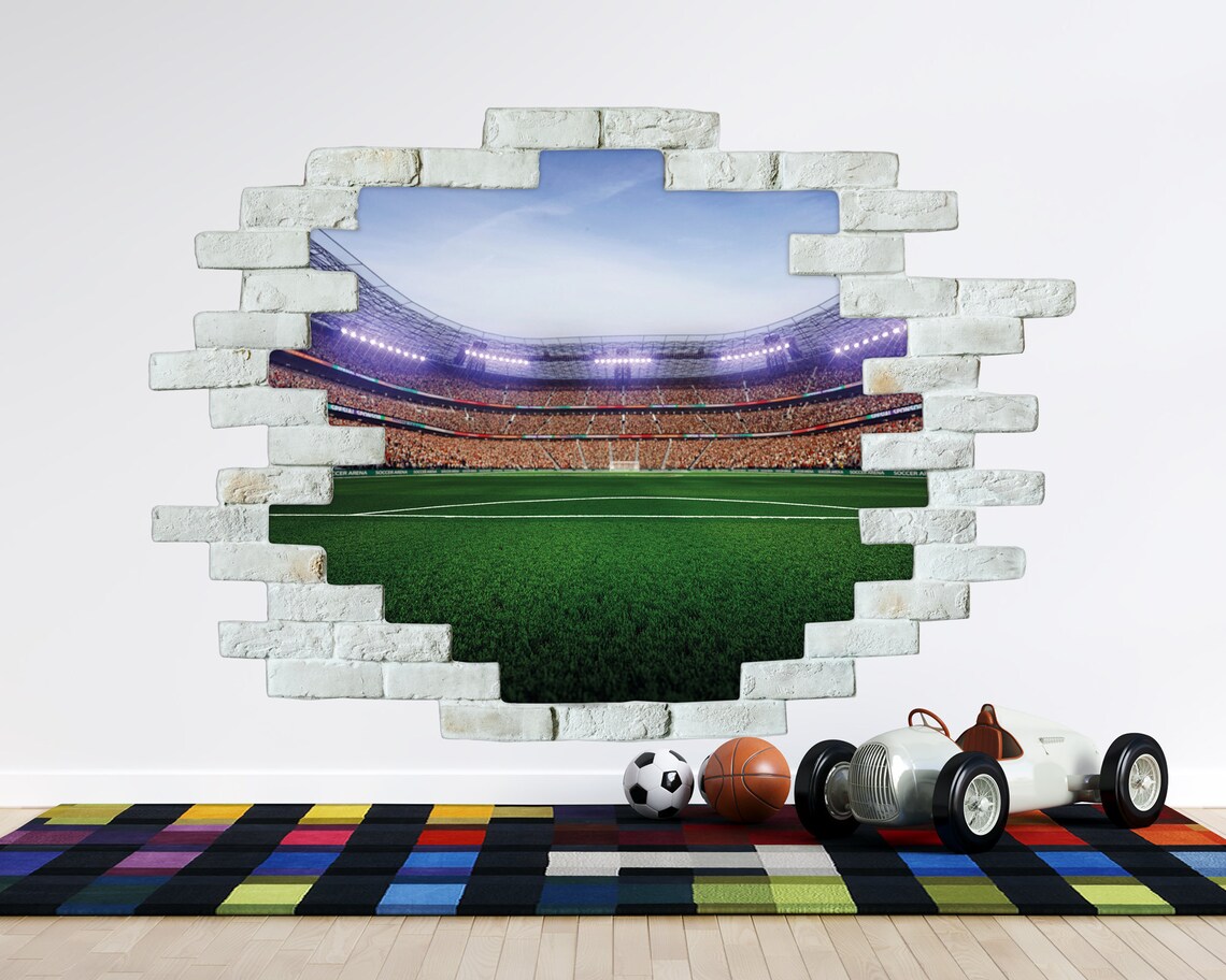 Soccer stadium wall decal bedroom decor sport sticker sport Etsy