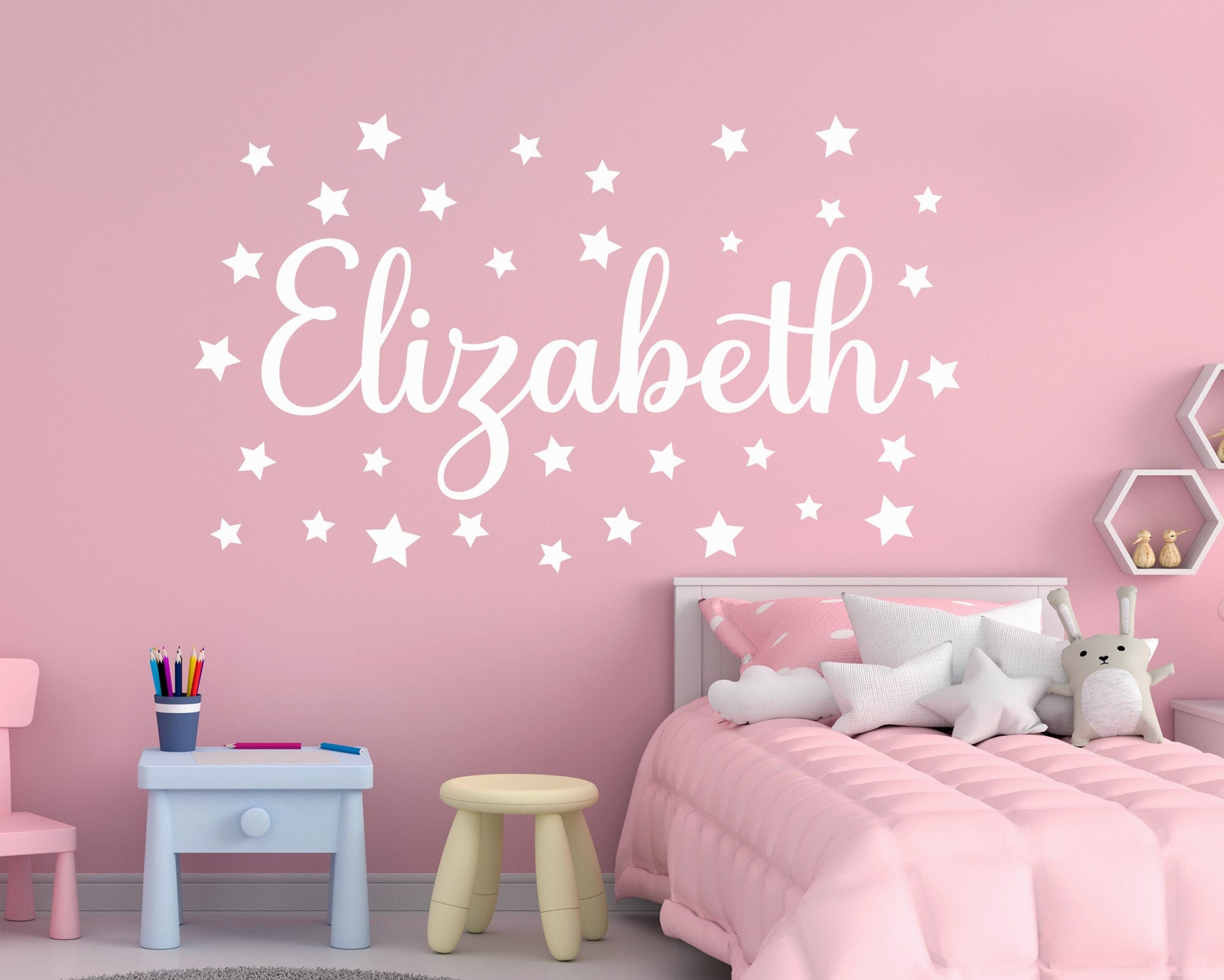 Name wall decal baby room decor girl name decal kids room Etsy