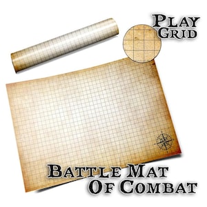 Kampfmatte | Trocken abwischbares 32x48 "1,25-Zoll-quadratisches DND-Kampfgitter, perfekt für Dungeons & Dragons, Fans des Criticalrollenspiels D20