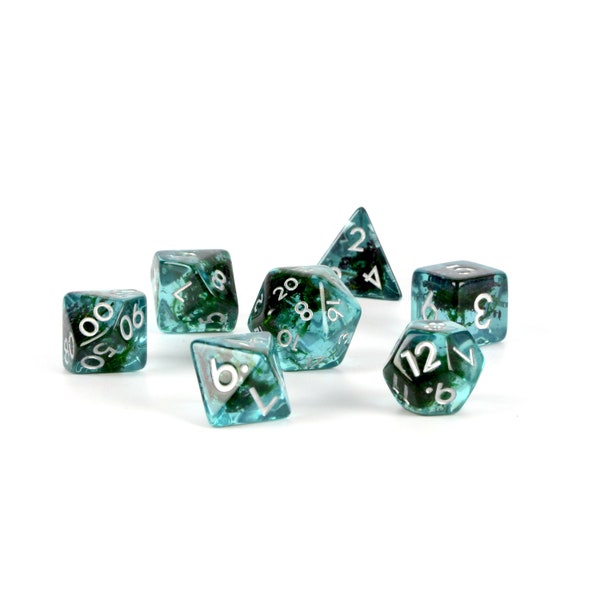 Deep Ocean Resin DND Dice Set Polyhedral Dice perfect for Dungeons & Dragons, fans of Critical Role and other D20 RPGs