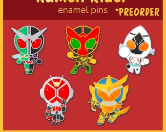 Kamen Rider Enamel Pin PREORDER - W, OOO, Fourze, Wizard, Gaim