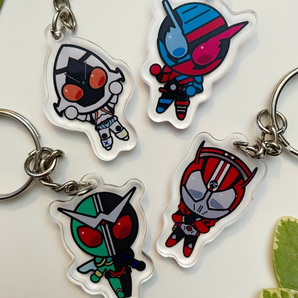 Kamen Rider Acrylic Charms (W, Ex-aid, Fourze, Drive, Build)