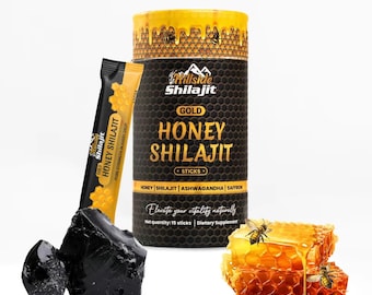 Palitos de miel y shilajit: oro, azafrán y ashwagandha (15 palitos)
