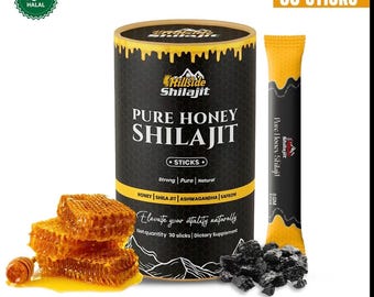 Honey Shilajit Sticks - Ashwagandha & Saffron, 30 Count