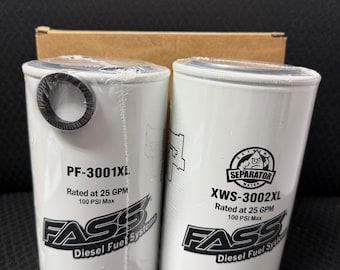 FASS Fuel Filter Set XWS-3002XL & PF-3001XL | Extreme Water Separator | Diesel Fuel Systems Replacement Kit