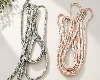 Fabric Shoelaces | Soft Floral Shoelaces | Lightweight Replacement Shoe Laces | Custom Length | Casual Sneakers & Everyday Shoes