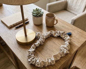 Canvas Cord Cover, Cotton Canvas Blend Cable Sleeve, Thick Durable Lamp Cord Cover, Neutral Home Decor Cable Cover, Floor Cord Protector