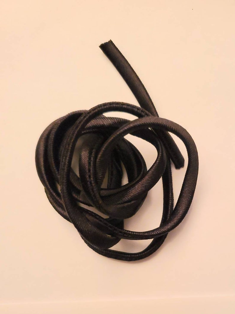 520 Yards Black 1/4wide Fabric Spaghetti Cord Etsy