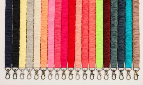 Soft Jersey Scrunchie Lanyard – Soft Fabric Key Lanyard, Cute Wrist or Neck Lanyard, Teacher Lanyard, Aesthetic Accessories