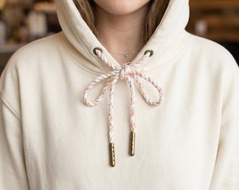Cordones de repuesto para sudaderas con capucha de tela retorcida a mano – 9 colores disponibles, cordón de tela trenzada, cordón personalizado para sudadera, cordón único (1 unidad)