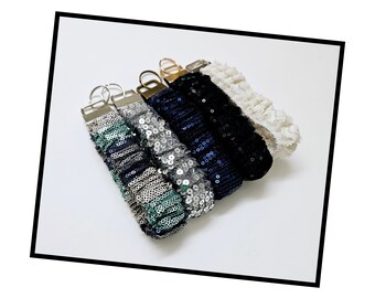 Porte-clés bracelet | Porte-clés à paillettes | Porte-clés | Porte-clés pour bracelet | Porte-clés élastique au poignet