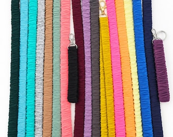 3/8"-1" Teacher Scrunchie Lanyard | Soft Jersey Lanyard | Soft Stretch Fabric Lanyard | Comfortable Key Holder | Lightweight Neck Strap