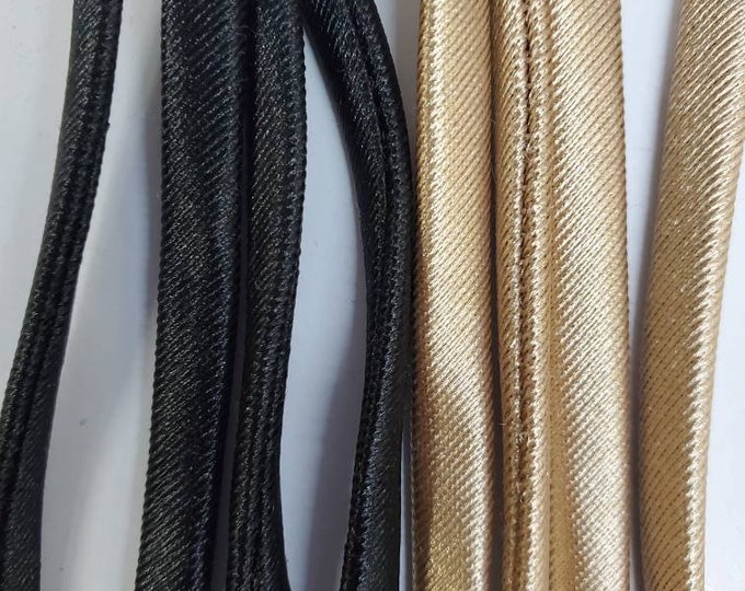 520 Yards Black 1/4wide Fabric Spaghetti Cord Etsy