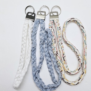 Handmade macrame braided lanyard keychain/ Crossbody phone lanyard keychain /Wristlet keyfob