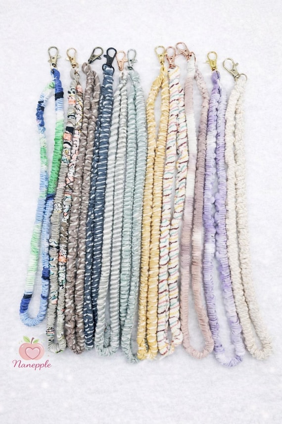 Skinny Scrunchie Lanyard | Handmade Soft Fabric Key Lanyard | Lightweight Everyday Lanyard | Minimal Wristlet keychain