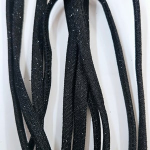 5-20 yards black glitter fabric hollow cord