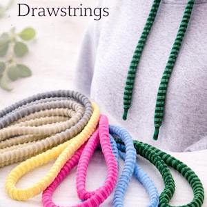 Stretchy Hoodie Drawstrings | Replacement Hoodie Laces | Soft Fabric Hoodie Strings | Colorful Sweatshirt Drawcords - 1pc