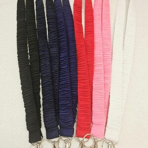 3/8-1" Soft Jersey Scrunchie Lanyard – Soft Fabric Key Lanyard, Cute Wrist or Neck Lanyard, Teacher Lanyard, Aesthetic Accessories image 18