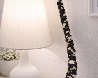 Cubierta de tela para cables de lámparas estándar y USB / Protector de cables decorativo para el hogar / Accesorio decorativo deslizante / No apto para adaptadores grandes o voluminosos