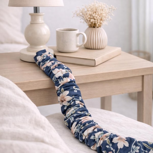 Fabric USB & Lamp Cord Cover – Floral Cozy Cable Cover, Soft Fabric Cord Sleeve / Slip-on