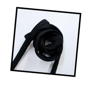 10yards 1/2&quot; black rib knit fabric hollow cord