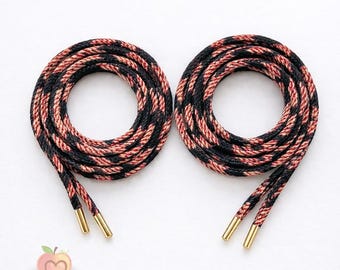 Pattern Sneaker Shoelaces – Red Black Fabric Replacement Shoe Laces