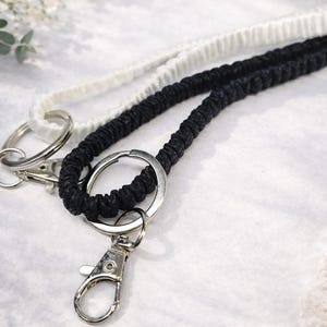 Cordón delgado para collar, cordón minimalista de tela, llavero ligero para llaves y gafas, cordón manos libres para uso diario / llavero de pulsera envolvente de 6 mm