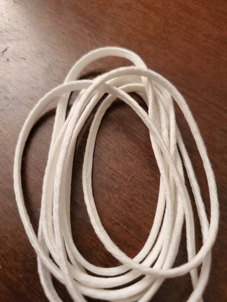15 yards white fabric spaghetti strap cord