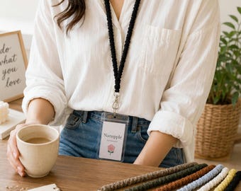 Weiches, schmales Scrunchie-Lanyard, schlankes, leichtes Schlüsselanhängerband, Scrunchie-Handgelenkband, komfortables Lehrer-Lanyard