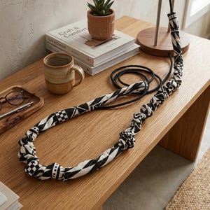 Funda de tela para cable de lámpara de 3,8 cm de ancho – Funda deslizante para cable – Funda para cable de lámparas de mesa y de pie – Escritorio, decoración del hogar